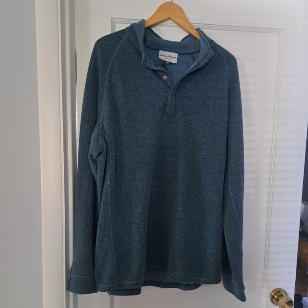 Tommy Bahama Reversible Aqua Teal Pullover Size XL